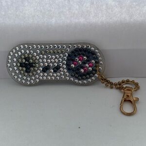 Handmade double sided diamond art keychain game controller